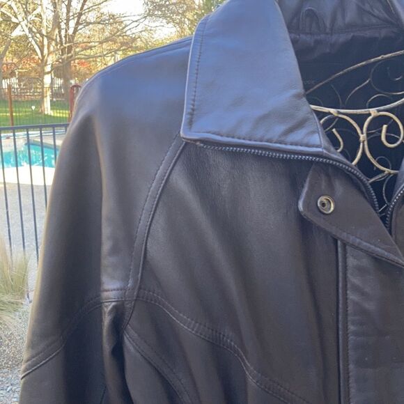 ColeBrook Long Line Genuine Leather Jacket Size S - Picture 3 of 15